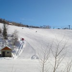 Storm Meadows East - View of ski slopes from deck